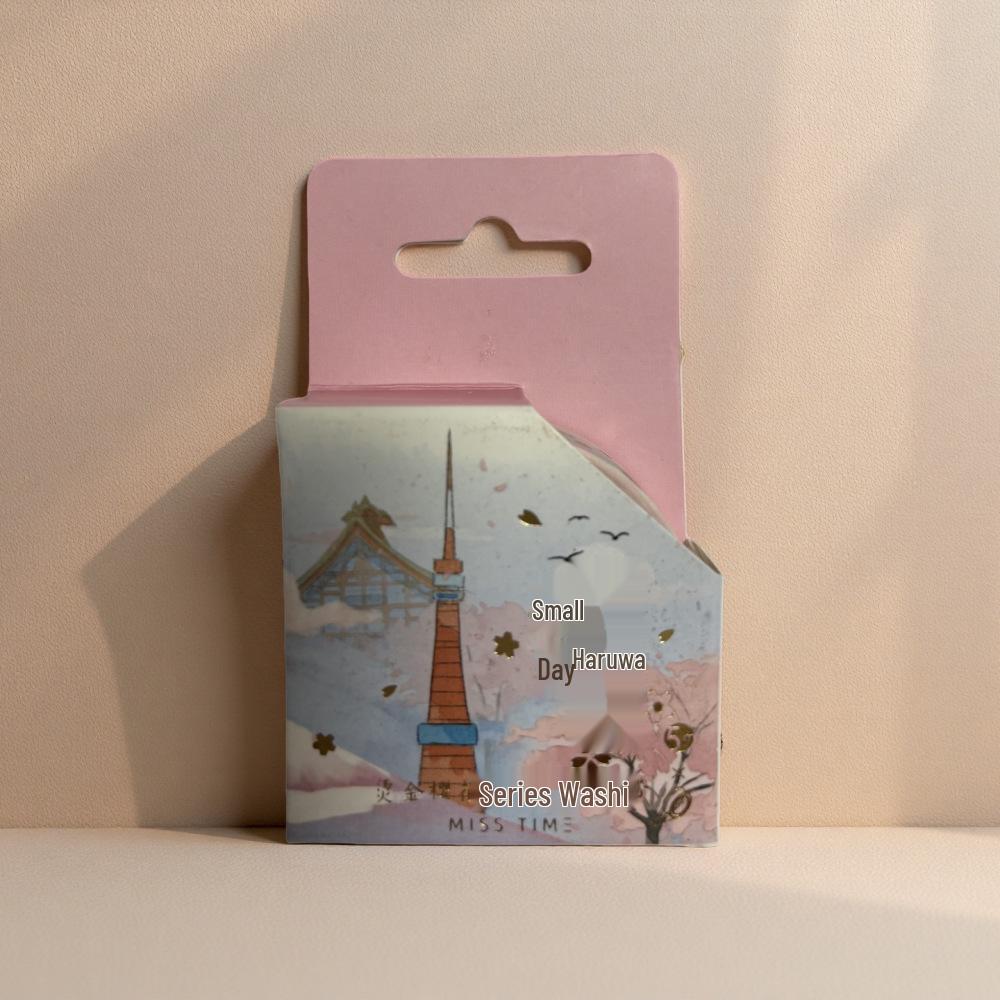 Shiguang Sakura Story Washi Tape - Fresh Japanese Floral Design for Journals & DIY Collage Decoration