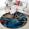 Deer Round Area Rug,Carpet Rug for Living Room Bedroom Sofa Playroom Decor,Non-slip Floor Mat