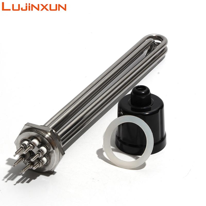Lujinxun Full 304 Stainless Steel Water Heating Element 1 1/4" Electric Immersion Heater for Solar Water Tank 220V