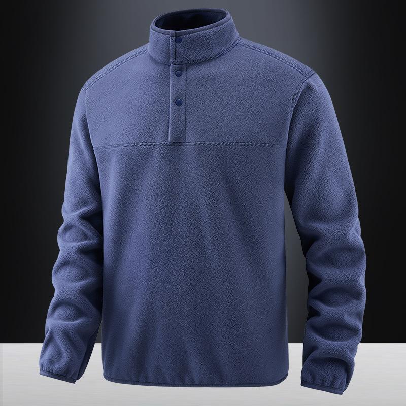 New Autumn and Winter Men's Fleece Jacket with Fleece Men's Stand-up Collar Jacket Men's Thermal Sweater