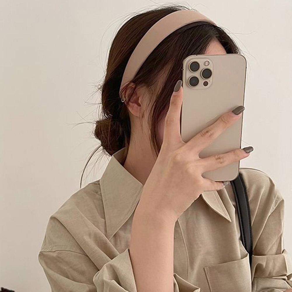 Fashion Solid Color Wide Headbands for Women Girls, 3cm Wide Non-Slip Elastic Thick Hair Band Hair Hoop Trendy Winter Fall Style