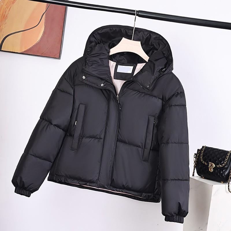 2026 Womens Short Winter Cotton Puffer Jacket Loose Fit Thick Warm Korean Fashion Coat