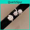 Zircon Flower Minimalist Silver Tone Ring For Ladies Casual Dress Accessory