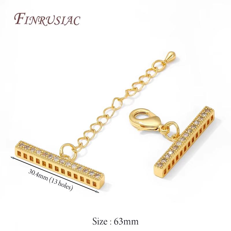 2 Sizes 18K Gold Plated Lobster Clasp with Extension Chain Connector For Jewelry Making,DIY Multi-row Pearl Necklace Accessories
