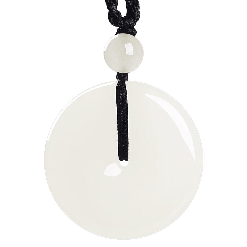 Unisex Hotan Jade Peace Buckle Pendant