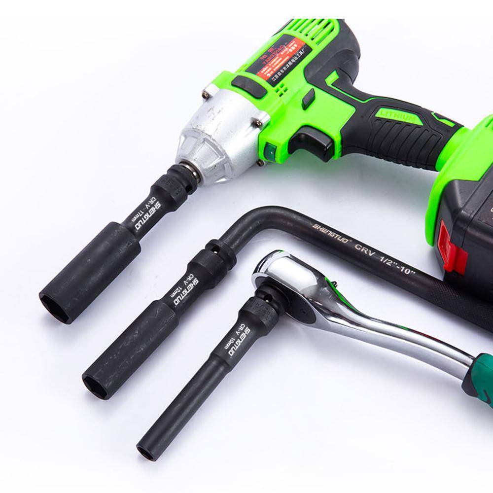 Clé à douille 1/2 tête hexagonale 8-24mm Adaptateur Clé Convertisseur Douille profonde Outils de retrait de pneu