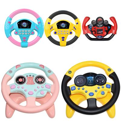 Children Simulation Steering Wheel Toy 360° Rotation Driving Early Education Machine Simulator with Light Sound Toys for Kids