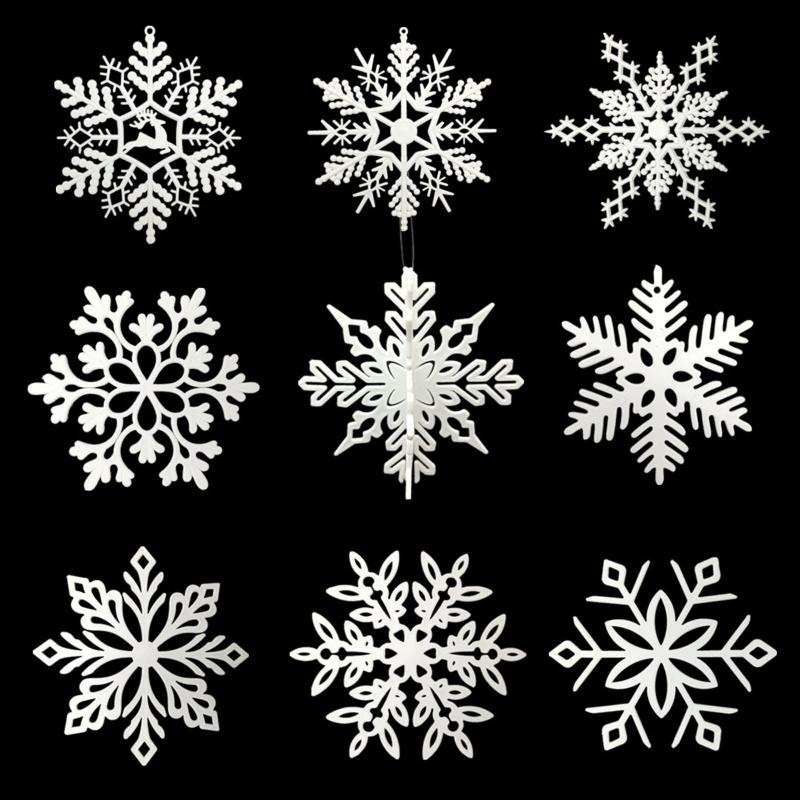 Christmas Snowflake Pendant Pack of 10 for Creative Ornament Living Room Decorat