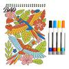 Spiral Bound Drawing Album Trace-By-Groove Guided Coloring Book, Clear Artistic Printing with 20 Decorative And Painting Set for Teens Scenes