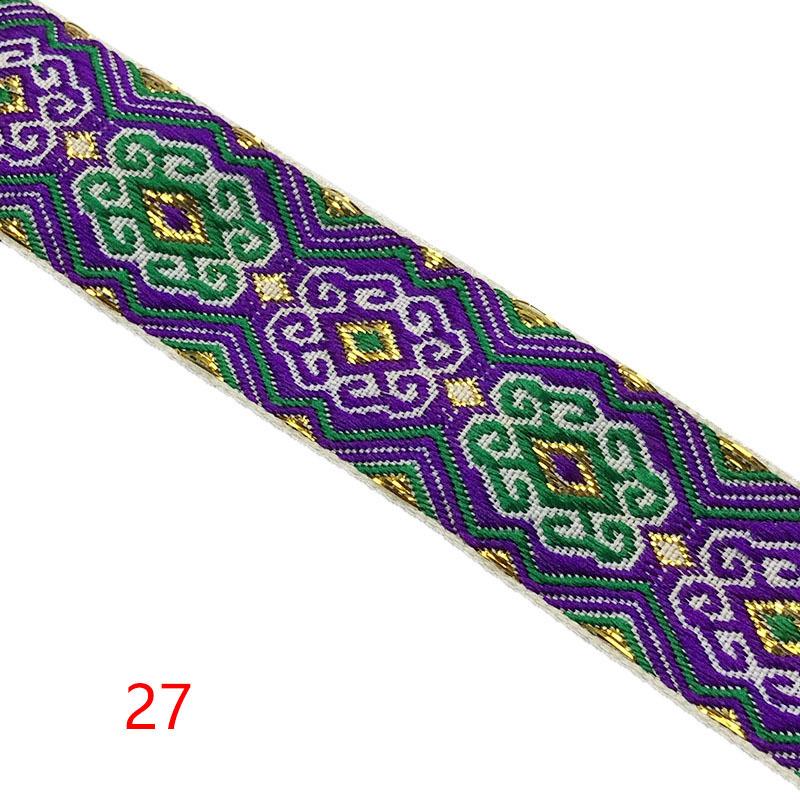 Diy handgefertigte Materialien 1 Streifen 7 Meter 2,5 cm Stickerei Ethnische Spitze Computer Jacquard Vorhang Heimtextilien Kleidung Spitzenzubehör