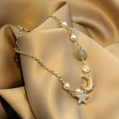 Crystal Star Moon Charm Bracelet For Women Bracelet &Bangle Birthday Party Jewelry Sl365