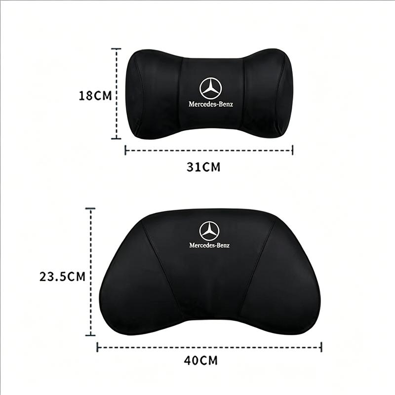 Semišová opěrka hlavy do auta Prodyšný polštář na krk z paměťové pěny Pro Mercedes Benz AMG W205 C300 W203 W206 W108 W124 W126 W140 W168 GLAGLB p1
