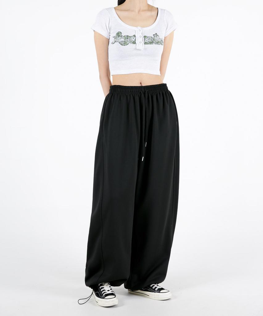 UMM Women'S Side-Point Wide Short Long String Pants 4 Colors