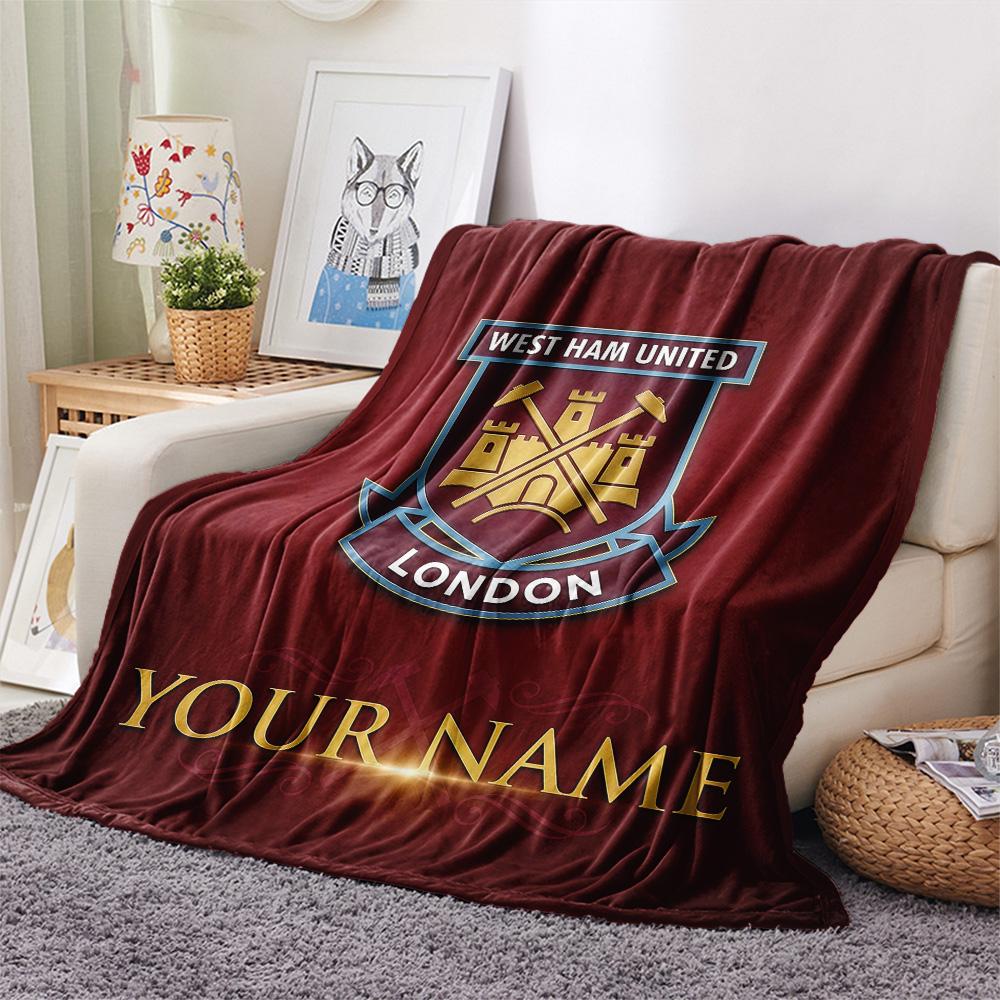 Benutzerdefinierter Name West Ham United2 Flanell-Decke, Hohe Qualität, Bequem für alle Jahreszeiten, Heimdekoration, Wärme und Komfort