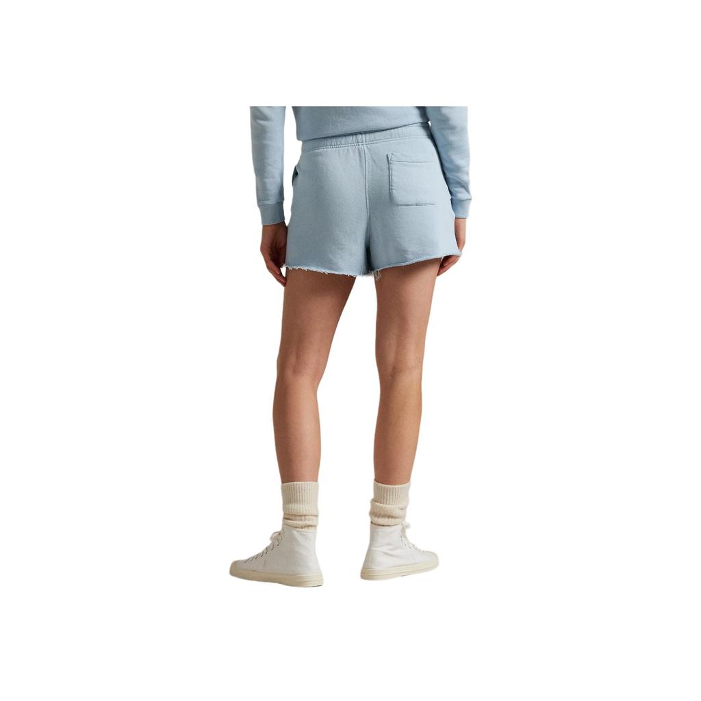 Polo Ralph Lauren Solid Color Drawstring Blended Embroidered Casual Shorts Women shorts Highland-Blue 211965103-002