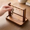 Wooden Jewelry Display with Hanging Pegs Versatile Walnut Organizer