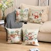 Christmas Snowman Linen Throw Pillow Cover Cartoon Printed Cushion Covers Sofa Bed Car Home Decor Holiday Decorative Pillowcase