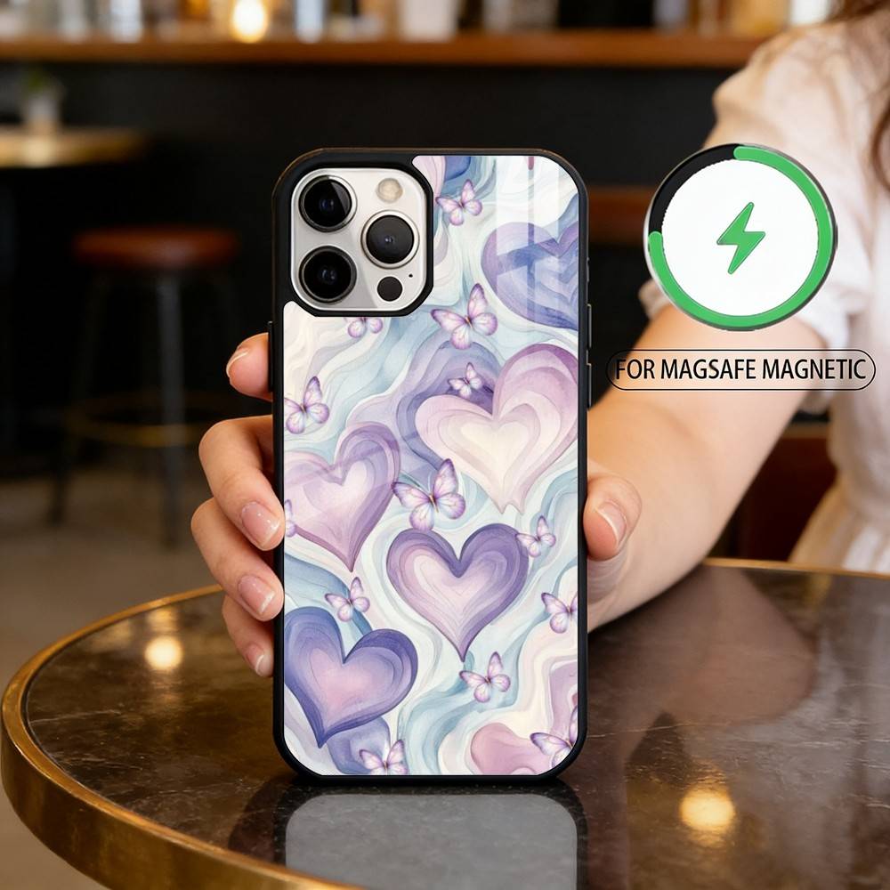 

P-Painting B-Butterfly Phone Case For iPhone17,16,15,14,13,12,11 Plus,Pro Max Magnetic For Magsafe Wireless Charging iPhone15Plus