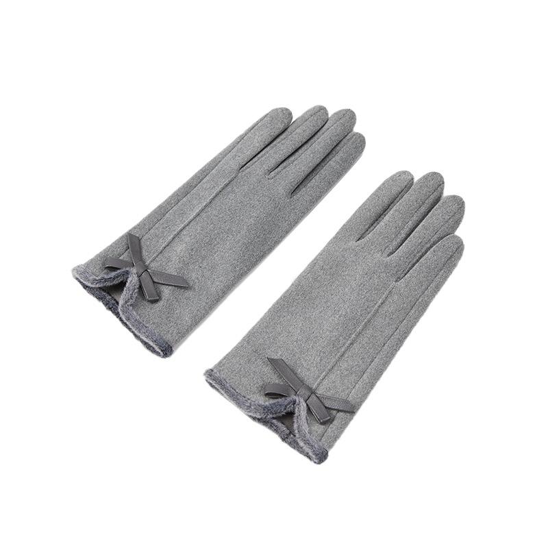 Elegant Ladylike Suede Warm Touch Screen Gloves In Autumn and Winter Warm Cold Outdoor Windproof Riding