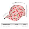 Red Cherry Pink Hearts Print Baseball Cap Unisex Hip Hop Adjustable Snapback Cap Outdoor Sports Sun Caps for Men Women