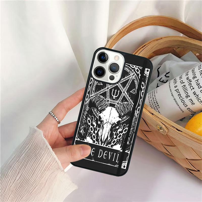 Tarot Cards The Devil Phone Case For iPhone 17 Air 16 15 14 11 12 13 Pro  MAX Plus coque Cover Shell