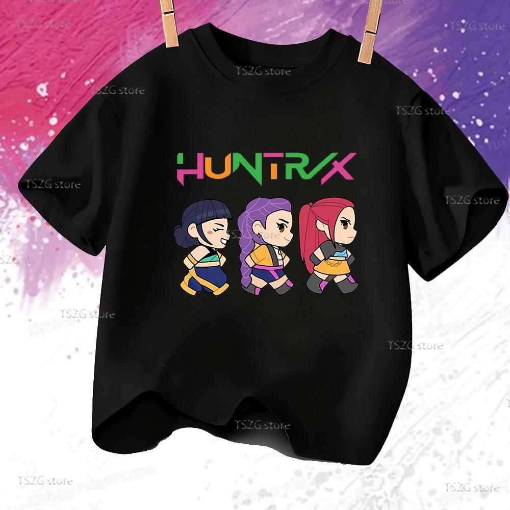 Boys Tee Girl Clothes Movie Cartoon Kid T-shirt KPop Demon Hunters Print Fashion Casual Summer Short Sleeve Tops