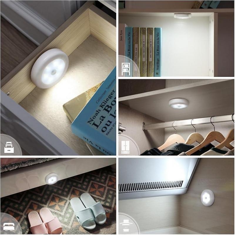 Motion Sensor LED Lights Battery-Powered for Indoor and Outdoor Use, Versatile Design In White Color for Easy Installation