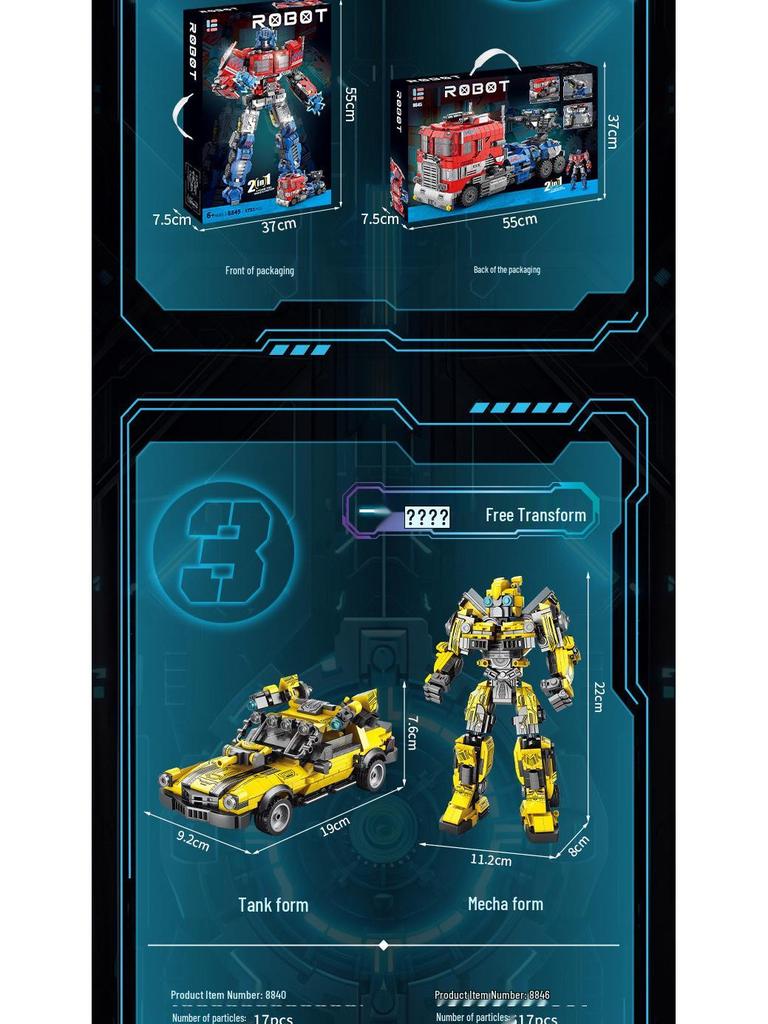 LEGO-Compatible Transformers Mech Warrior King Kong Construction Vehicle Building Blocks Toy for Kids