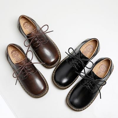 Petites chaussures en cuir pour femmes, semelles en tendon de bœuf rétro britannique, petites chaussures en cuir, chaussures en cuir à grosse tête