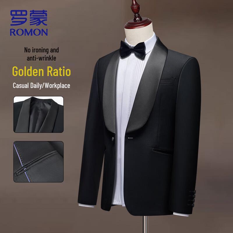 ROMON Men s Slim-Fit Business Formal Suit & Blazer 4XL