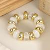 Vintage Irregular Beaded Stretch Bracelet Chunky Bead Bangle Trendy Jewelry For Women Daily Party Stackable Wrist Accessory