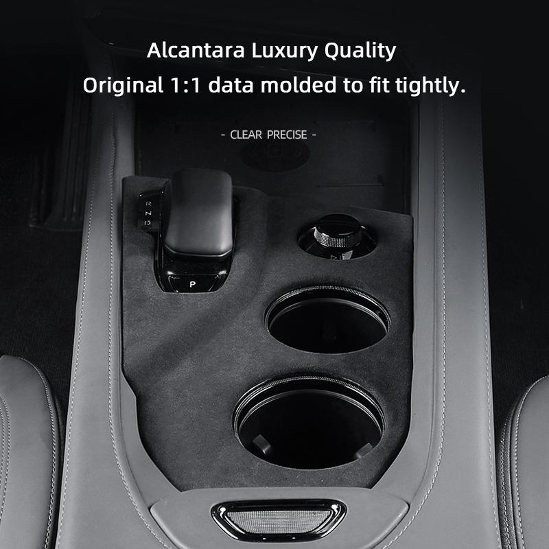 For ZEEKR 001 2021 2022 2023 2024 2025, A lcan tara Super Suede Car Central Console Gear Shift Panel Central Gears Trim Cover