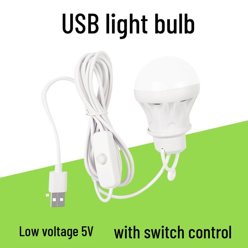 5V USB-Powered Low-Voltage LED Bulb for Power Banks and Outdoor Use