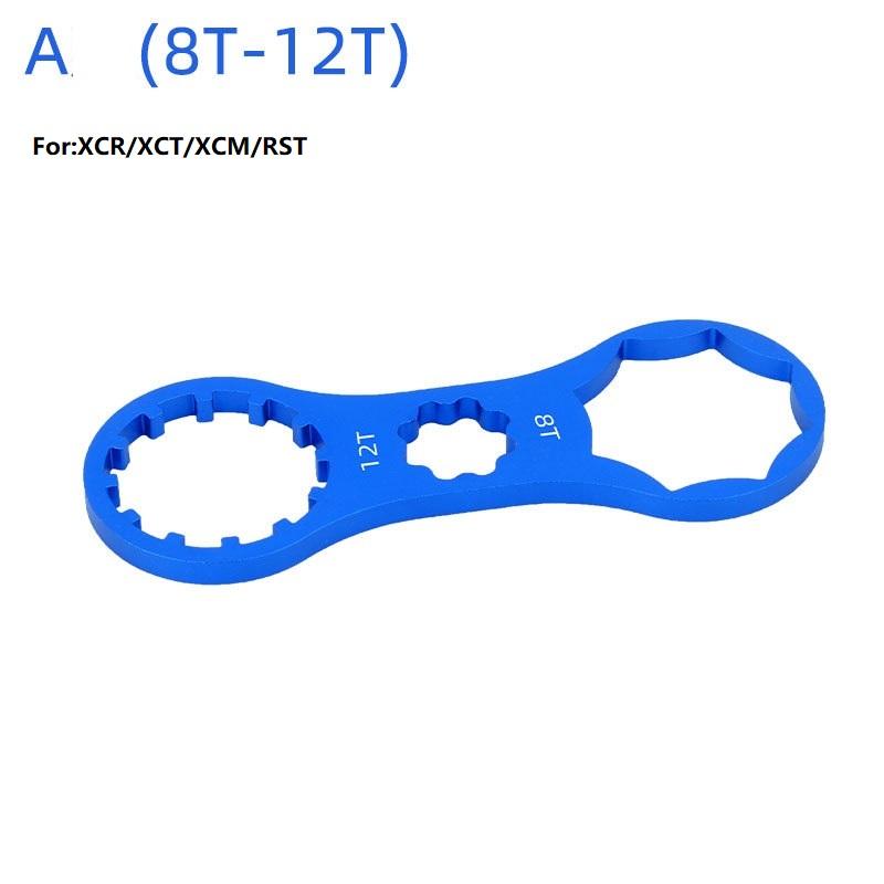 Aluminum Bicycle Front Fork Repair Tool For SR Suntour XCR/XCT/XCM/RST MTB Bike Front Fork Cap Wrench Disassembly Tools Style A - Blue