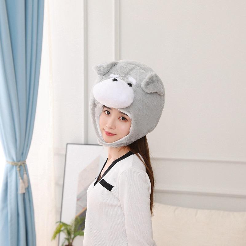 Schnauzer headgear hat, plush headgear photo props photo props cartoon headgear photo props