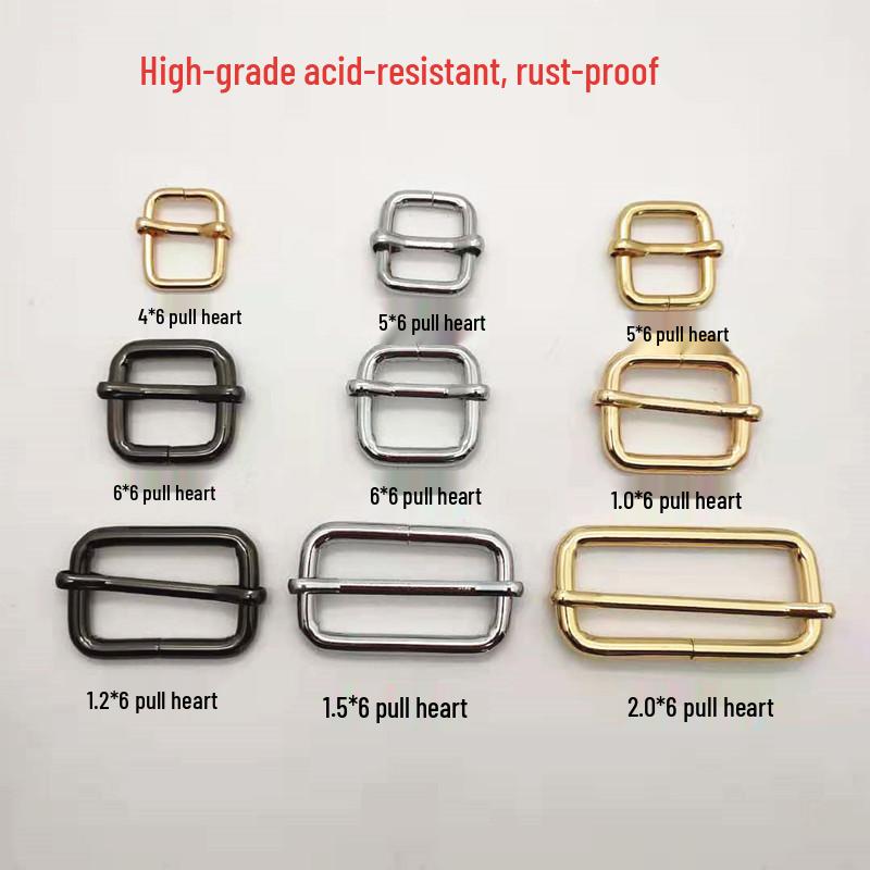 Haomeng Acid-Resistant Electroplated Square & Day Buckle Hardware Accessories. Light Gold 4*4 Square