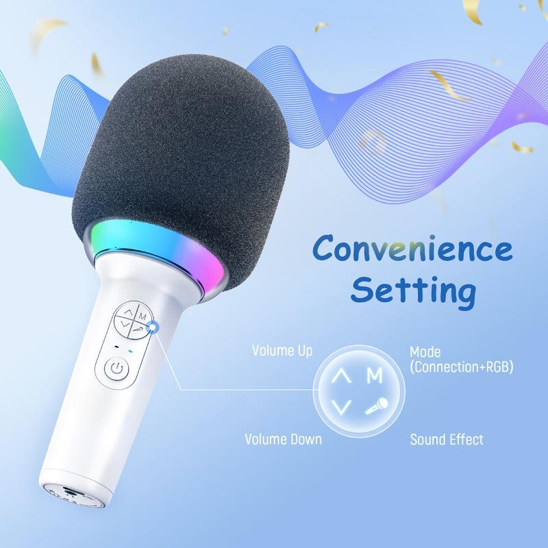 Karaoke Microphone Wireless Bluetooth-compatible Handheld Mic with Built-in Speaker,Portable Singing Microphone for Party