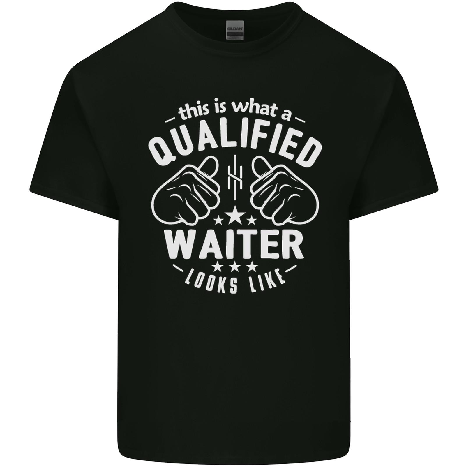 This Is What a Qualified Waiter Looks Like Mens Light Cotton T-Shirt Mens Womens Tees Top S