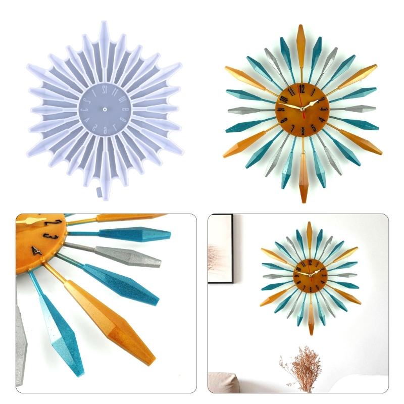 Clock Resin Molds Large Number Clock Silicone Mold Epoxy Casting Mold for DIY Crafts Home Decor Wall Art Clock Making