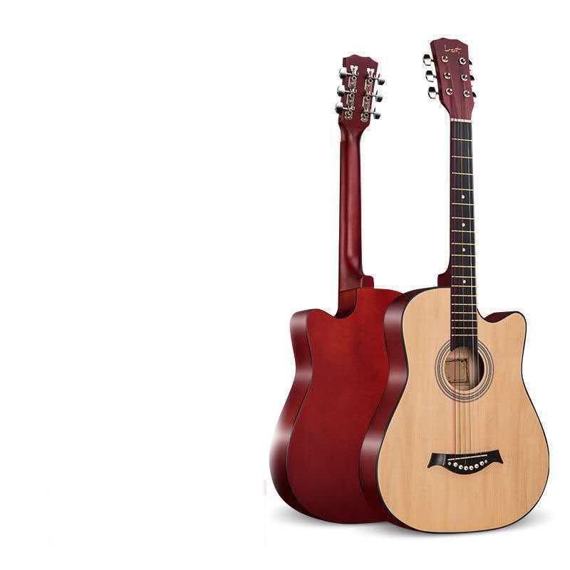 38 "" tamanho completo adulto 6 cordas cutaway folk violão para estudantes iniciantes (Preto)