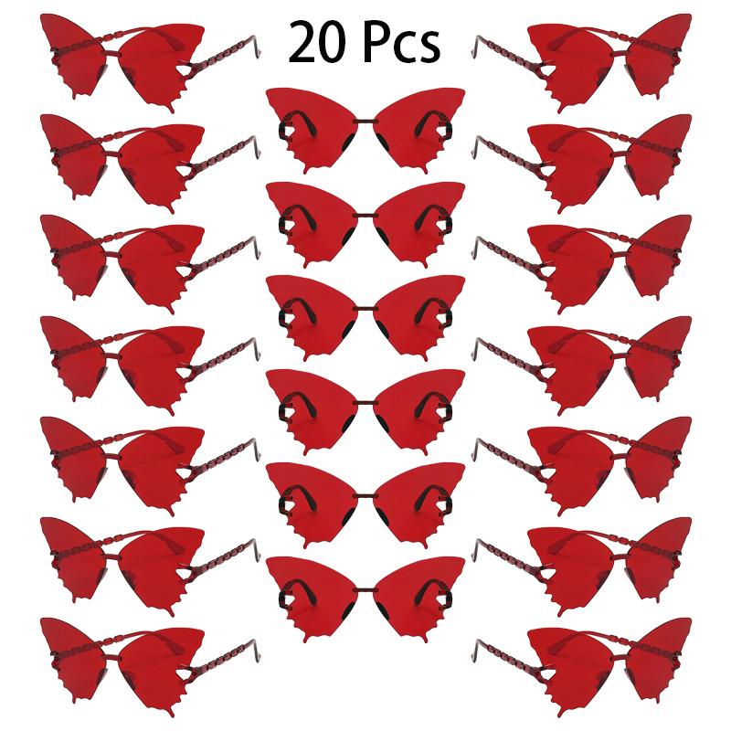 20 Pcs Rimless Butterfly Shaped Sunglasses Women  New In Fashion Multicolor Decor Sun Glasses Trendy Stylish Lady Shades