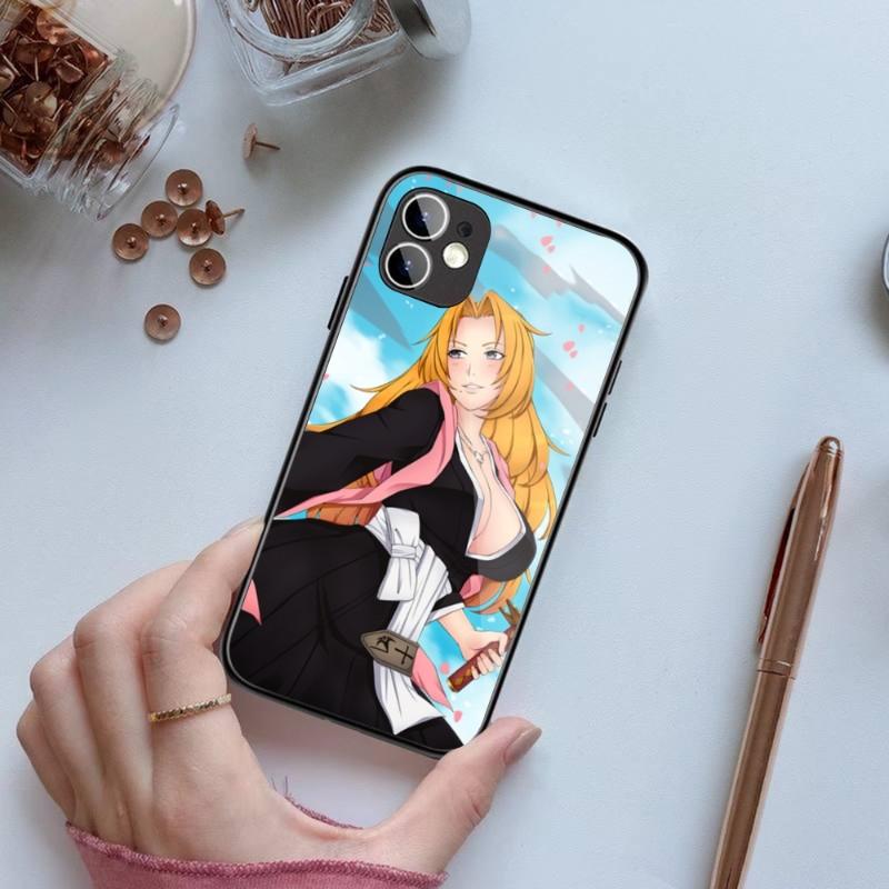 Rangiku Bleach Manga Phone Case For IPhone 14 13 12 11 XS X 8 7 6 Plus Mini Pro Max SE 2022 Black PC TPU Glass Phone Cover
