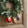 Small Lightweight Xmas Tree Ornaments Christmas Felt Elk Hanging Ornaments, Cute Fuzzy Pom Reindeer Adorable Deer for Windows Pendant, Holiday