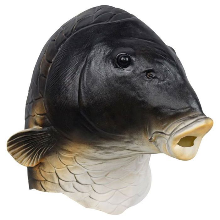 Masque de poisson d'Halloween Costume Animal Tête de poisson réaliste Couvre-chef en latex Accessoires de cosplay amusants