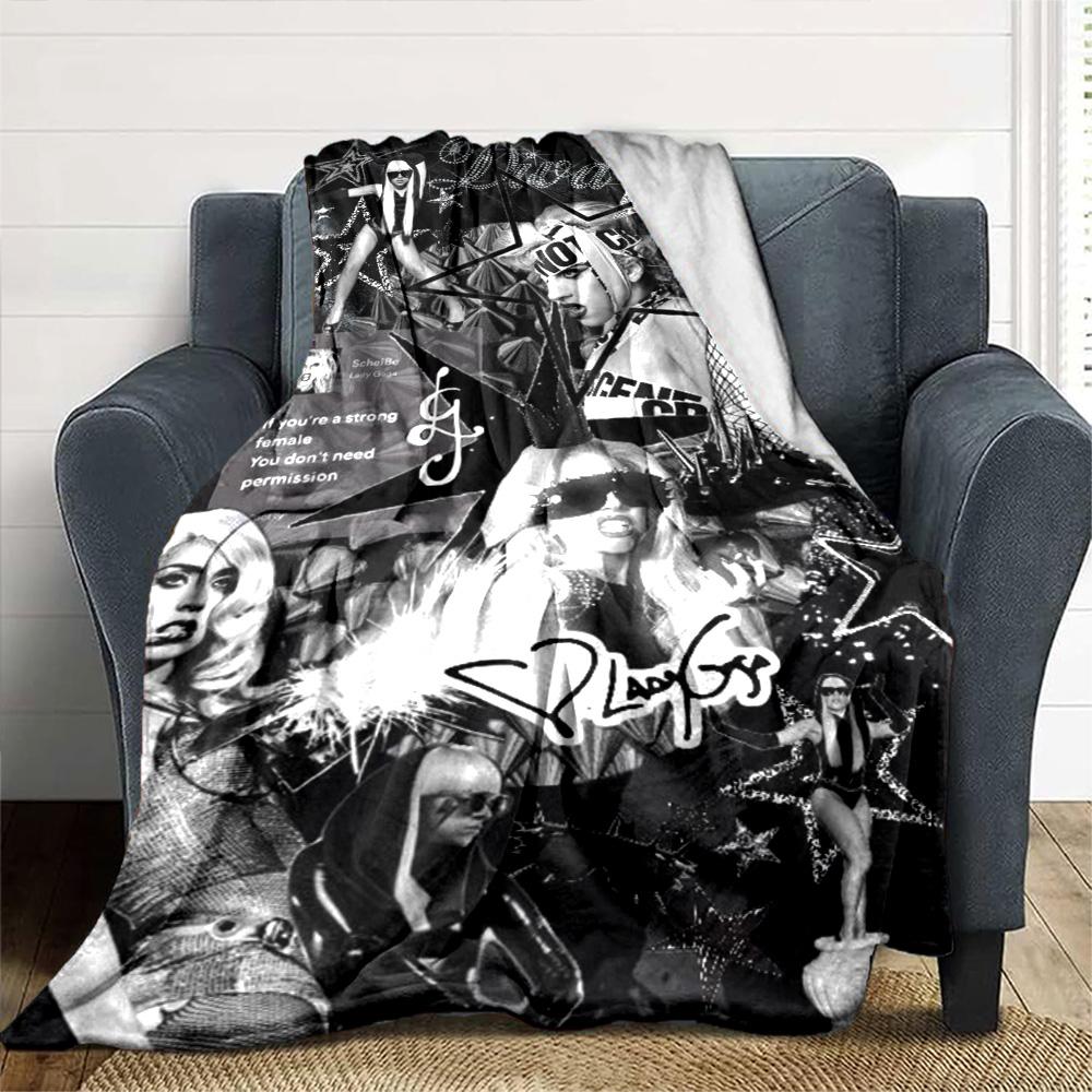 Gaga Print Flannel Blanket High Quality Warm Comfortable Cover for All Seasons Perfect for Gifts Home Decor