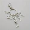European & American Fashion Designer Sewing Keychain Charms: Scissors, Ruler, Buttons, Needle, Thread