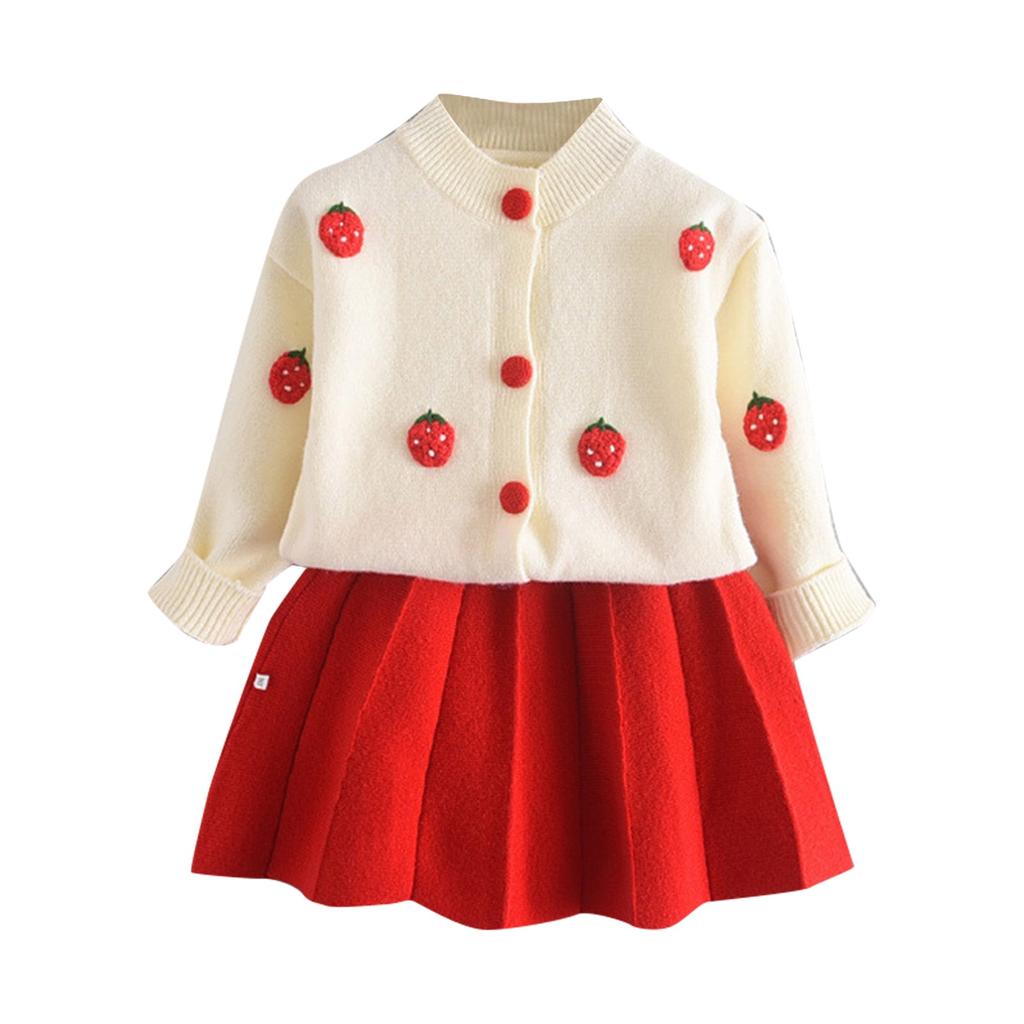 Baby Girl Birthday Outfite Sweater+skirt Outfit Go Out  Spring And Autumn