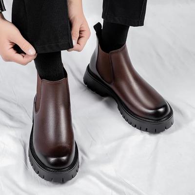 Neue Chelsea-Stiefel für Herren im Winter, Luxusmarke, handgefertigt, rote Sohle, quadratische Zehenpartie, Business-Stiefeletten für Herren, elegante Boote