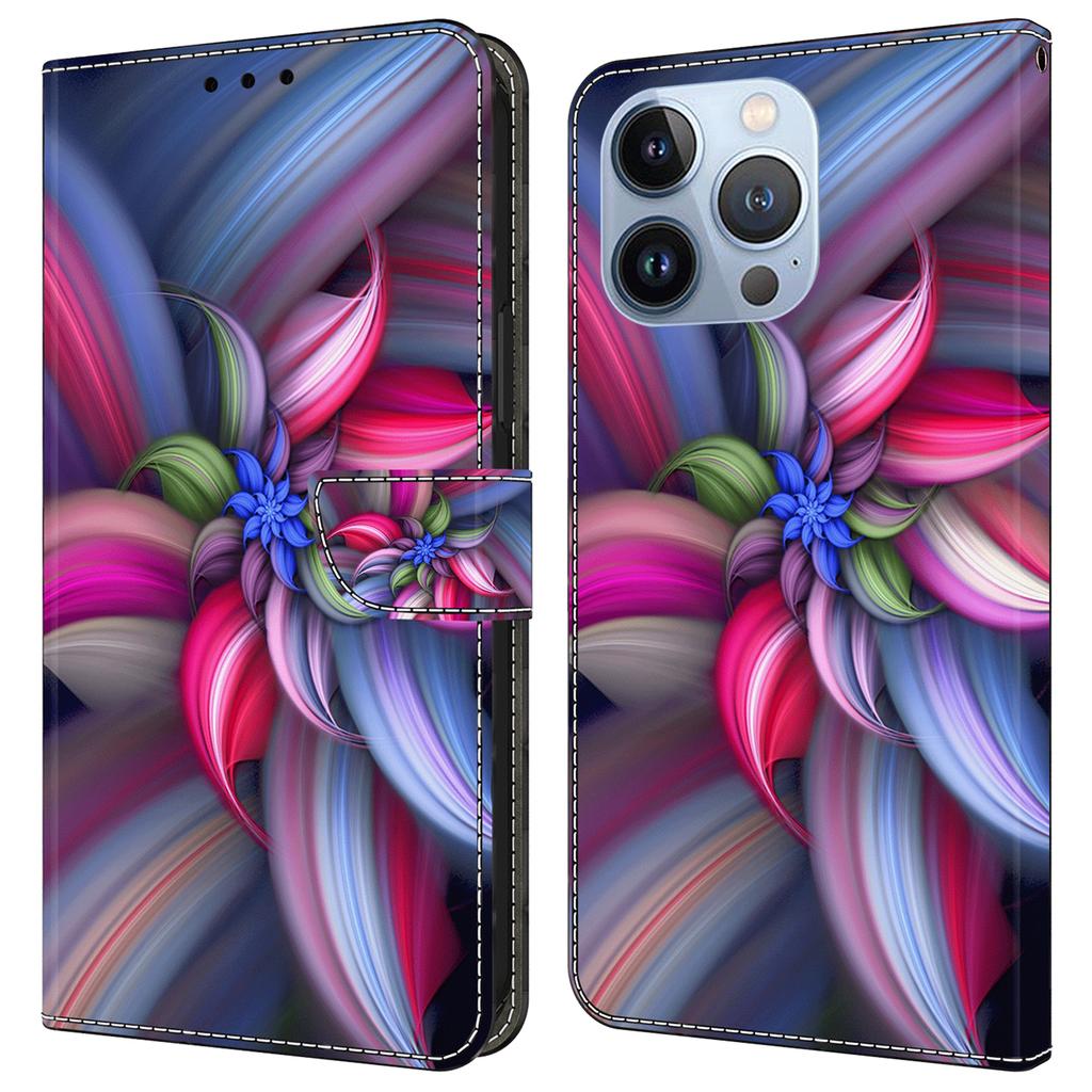 For iPhone 16 Pro Case 3D Pattern PU Leather Wallet Phone Cover with Stand