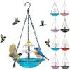 Hanging Birds Bath with Solar Fountain Pump Outdoor Garden Hummingbird Feeder Tray Water Fountain Birdbath Bowl